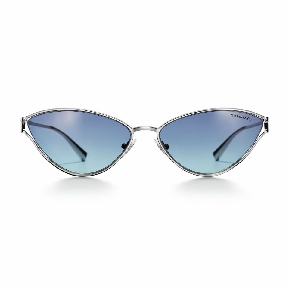 Tiffany & Co. Silver Frame Blue Gradient Sunglasses